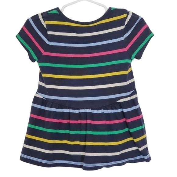 K1093 * Baby Gap Girls Colorful Striped Dress Navy Blue Size 2T - Picture 3 of 6
